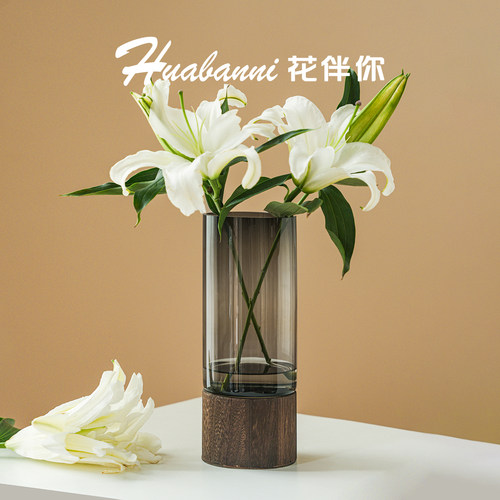 轻奢简约透明玻璃花瓶水养插花