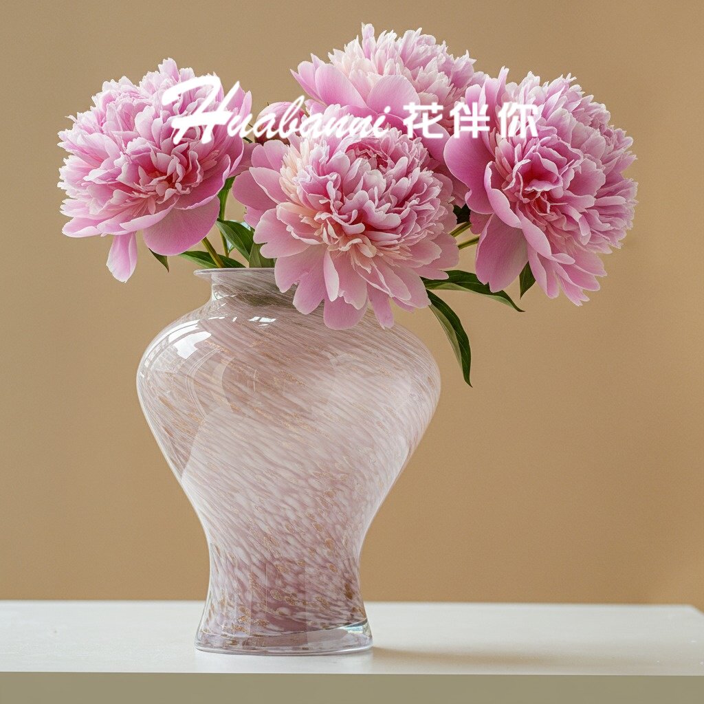 高级感好看粉红色百合玫瑰水养琉璃玻璃花瓶轻奢高级设计感小众