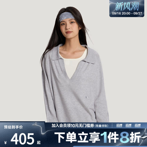 adidas阿迪达斯女子轻柔雅宽松针织衫运动休闲长袖T恤KX0225