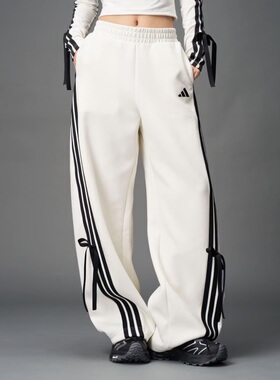 adidas阿迪达斯女子三条纹运动训练休闲香蕉裤长裤KG3857