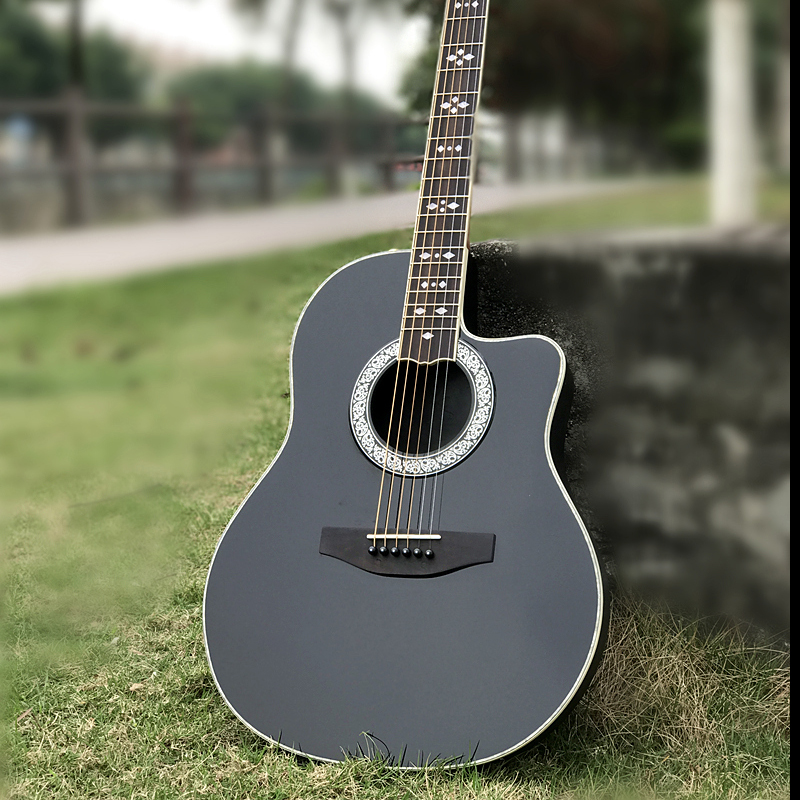 歌迷定制民谣全单板吉他p39 40 41寸致敬家驹超薄黑色电箱初学男