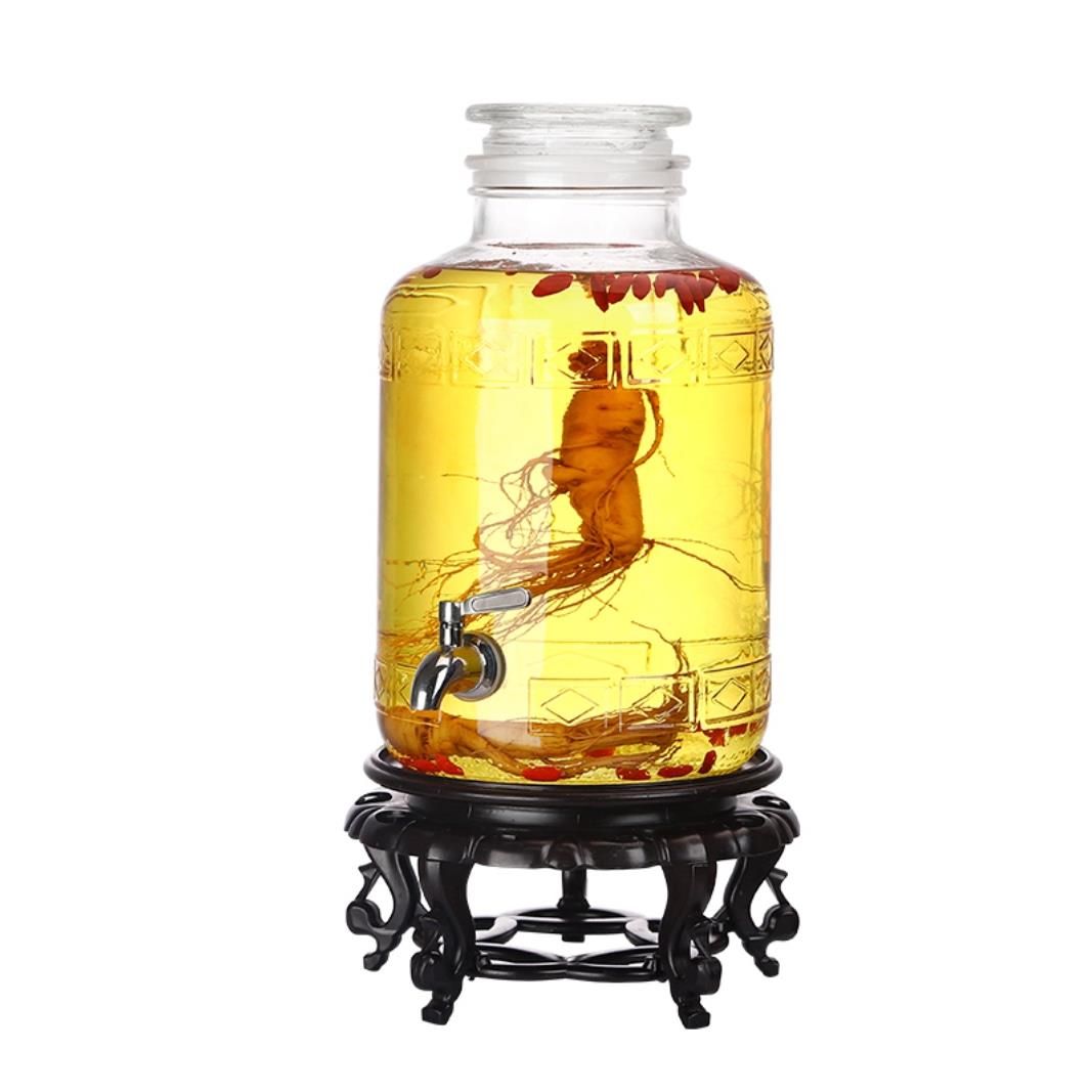 泡酒玻璃瓶人参泡酒l罐密封酒坛子3斤5斤10斤20磨砂口专用酒瓶酒