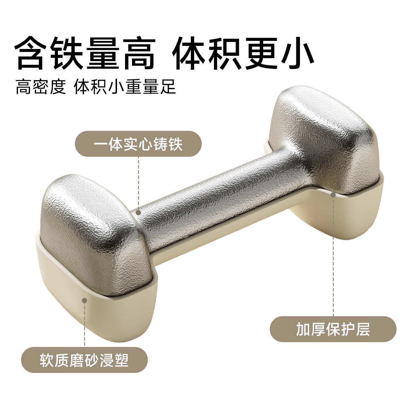 哑铃女士健身家用小巧力量训练女生器材2kg3kg一对瘦手臂实心铸铁