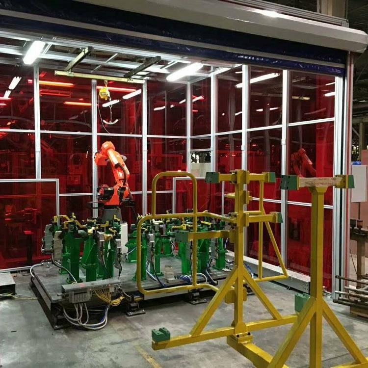 上海工作站焊房焊接防护屏防护帘安全门图纸设计现场服务