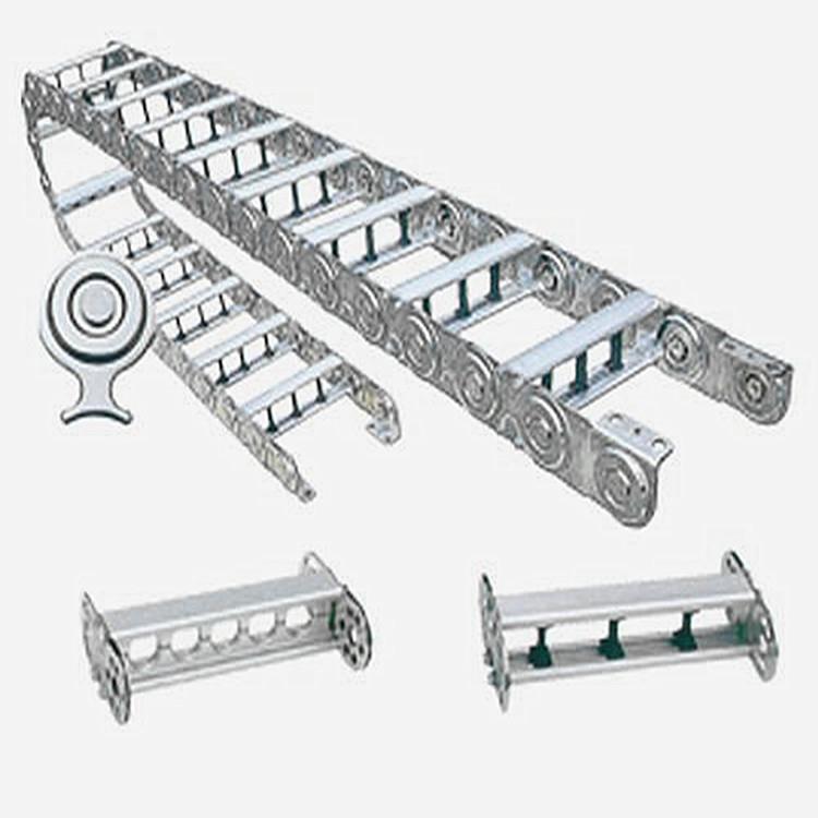 现货钢铝拖链桥式工程金属拖链不锈钢穿线输送链板钢制导向槽链条