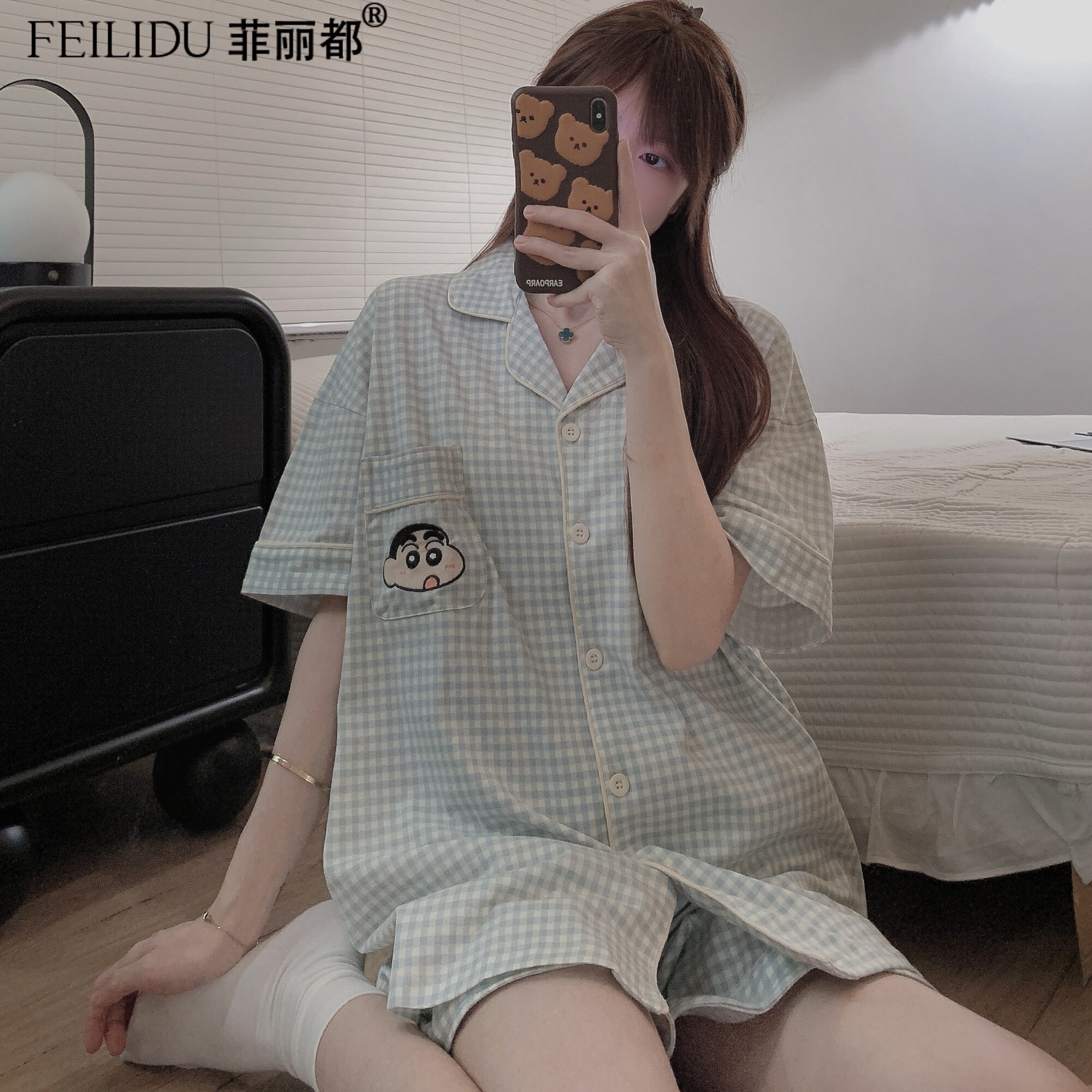 2025超火睡衣女夏季新款纯棉女生短袖套装学生宿舍卡通可爱家居服