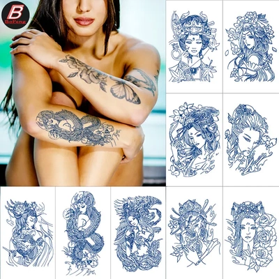 纹身贴定制草本果汁防水纹身贴纸定做持久防水不反光半纹身贴