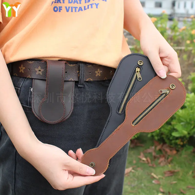 真皮皮拍子 户外ed收纳挂 牛皮硬币零钱包