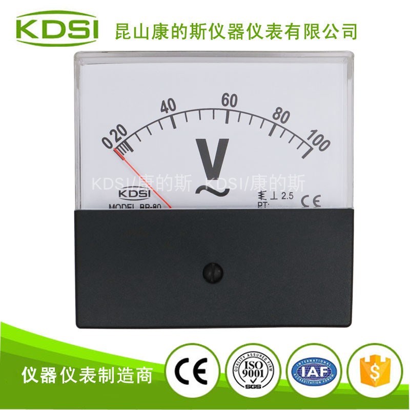 厂家供应 KDSI指针式交流伏特表头BP-80 AC100V黑盖 交流电压表