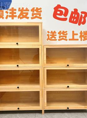 qh书架置物架柜全实木松分木收纳柜地层架gre53685家用儿童书绘本