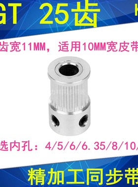 2GT25齿同步轮齿宽11凸台K内径4/5/6.35/8/1012同步带轮2GT皮带轮