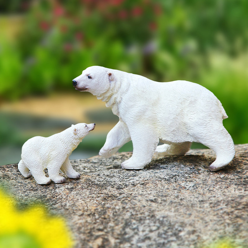 花园庭院假山鱼池生态缸微景观装饰树脂工艺品海洋动物北极熊摆件