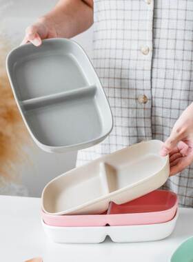 两格盘ns餐具风色釉日式分格盘52655陶瓷分盘i一人食早餐餐盘奶油