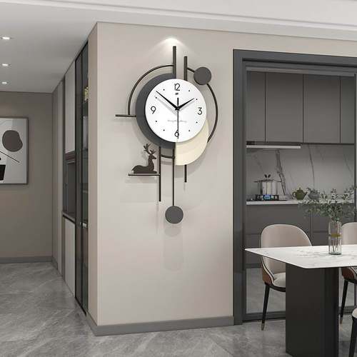 创意时钟高级感挂墙挂表家用装饰钟表客厅轻奢现代简约挂钟免打孔