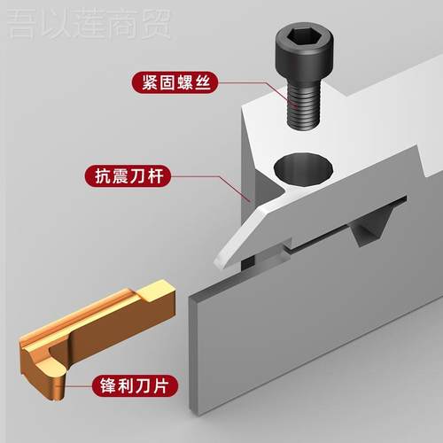1端面槽刀平面槽刀圆弧槽切槽刀TKE片RF23H2外7圆挖槽刀字型