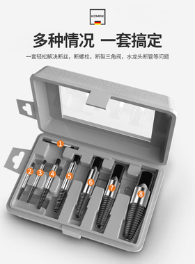 德国KOMAX水龙头断头螺丝取出器水管断管取丝器万能丝锥反丝断丝