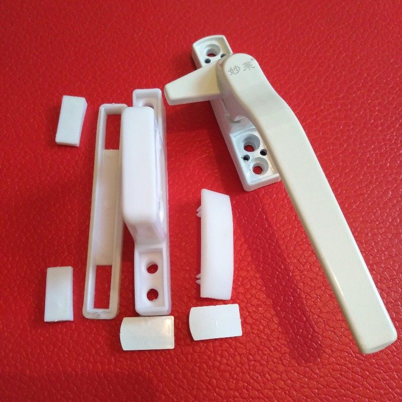 加厚款塑钢门窗7字执手 老式窗户把手 外开推窗单点拉手柄别锁扣