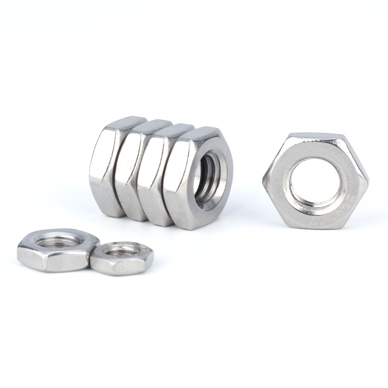 304不锈钢细牙反牙六角薄螺母螺丝母螺帽M6M8M10M12M14M16M20-M24