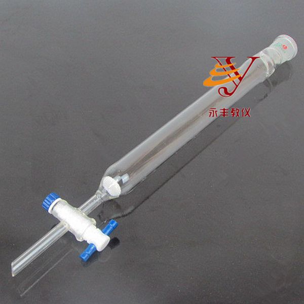 标准口砂芯层析柱 玻璃/聚四氟活塞 色层分析柱18mmX300mm层析柱