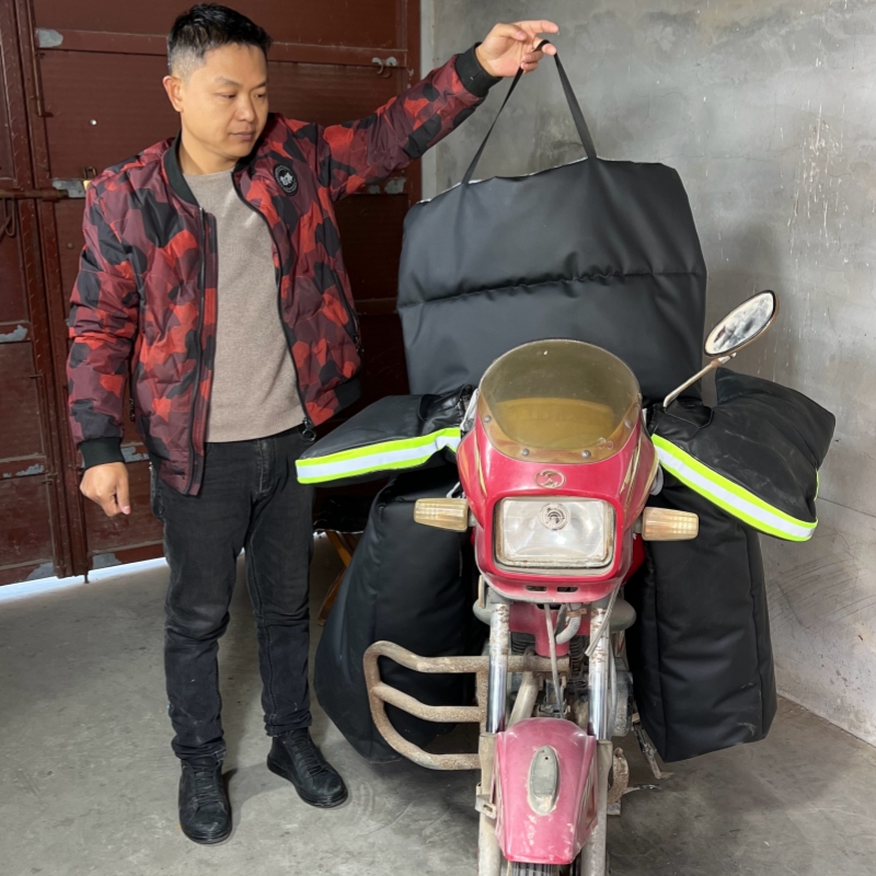 跨骑机车挡风被冬季皮革加厚保暖护腿防水护腰125两件式防风护膝