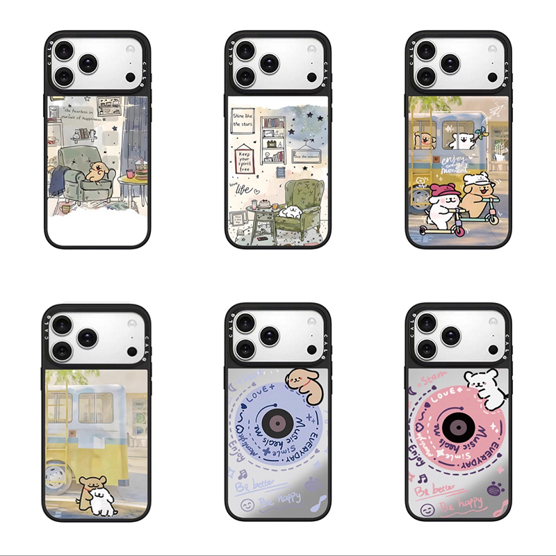 CALG线条小狗滑板车适用苹果手机壳iphone11 12 13 14 15 16 17promax新款外壳高级感小众磁吸2025网红爆款