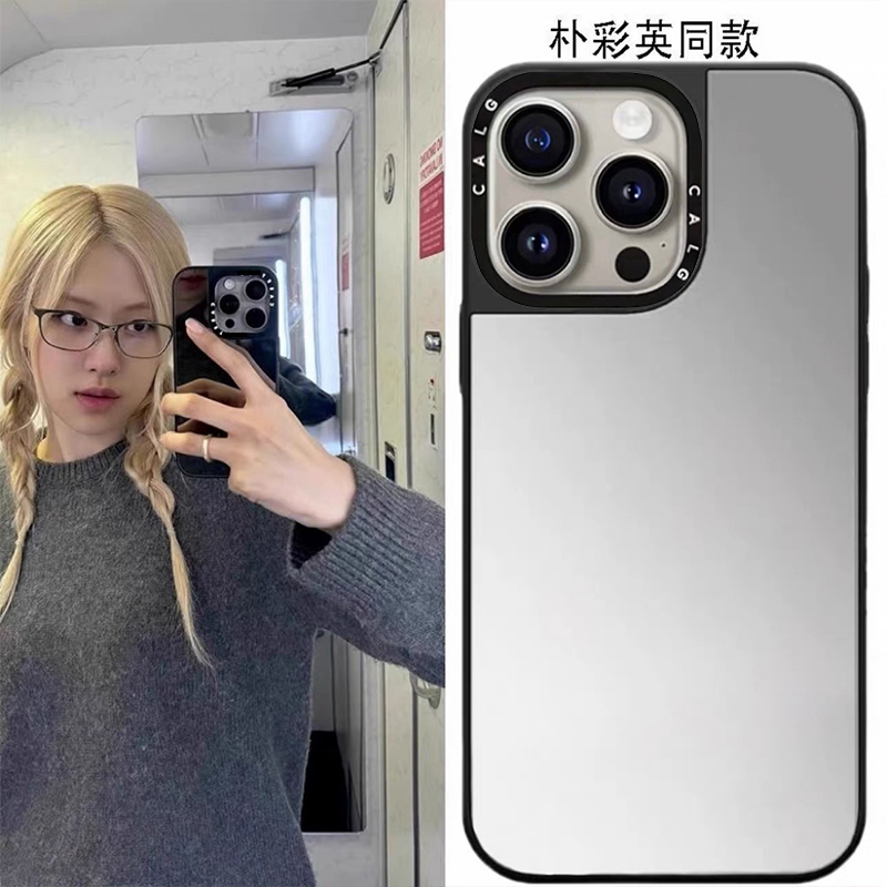 CALG白敬亭同款纯色镜面适用苹果手机壳iphone12 13 14 15 16 17promax新款外壳高级感小众磁吸2025网红爆款