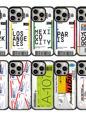CALG艺术家机票英文登机牌适用苹果手机壳iphone13 14 15 16 17promax新款外壳高级感小众磁吸2025网红爆款