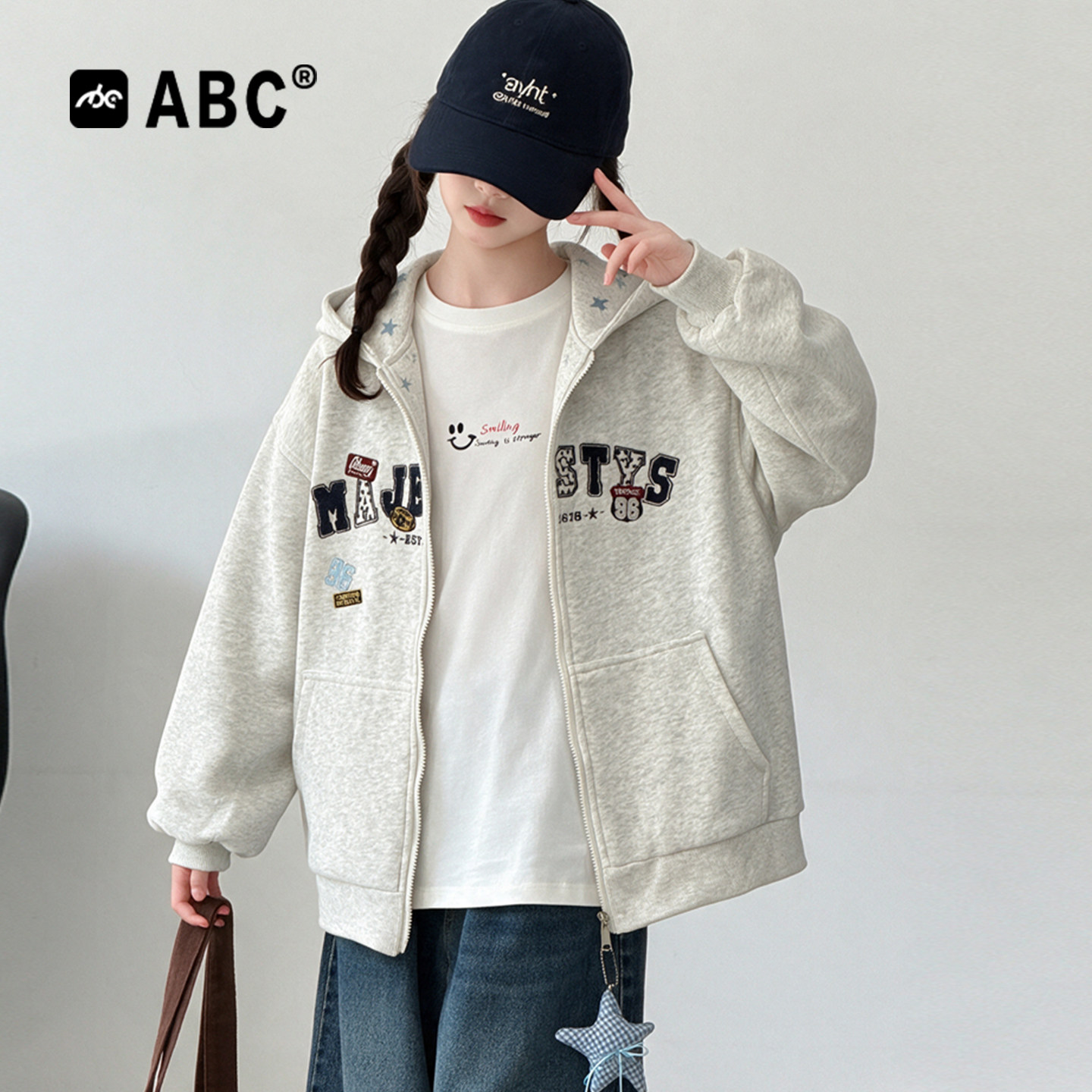 ABC女童春秋连帽外套2026新款图片