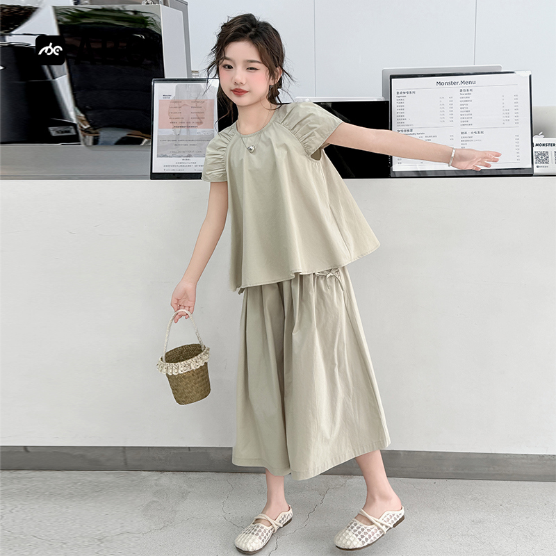 女童夏季新款洋气休闲短袖裤裙