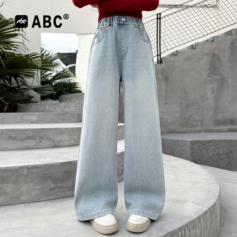 ABC女童春秋裤子中大童阔腿裤