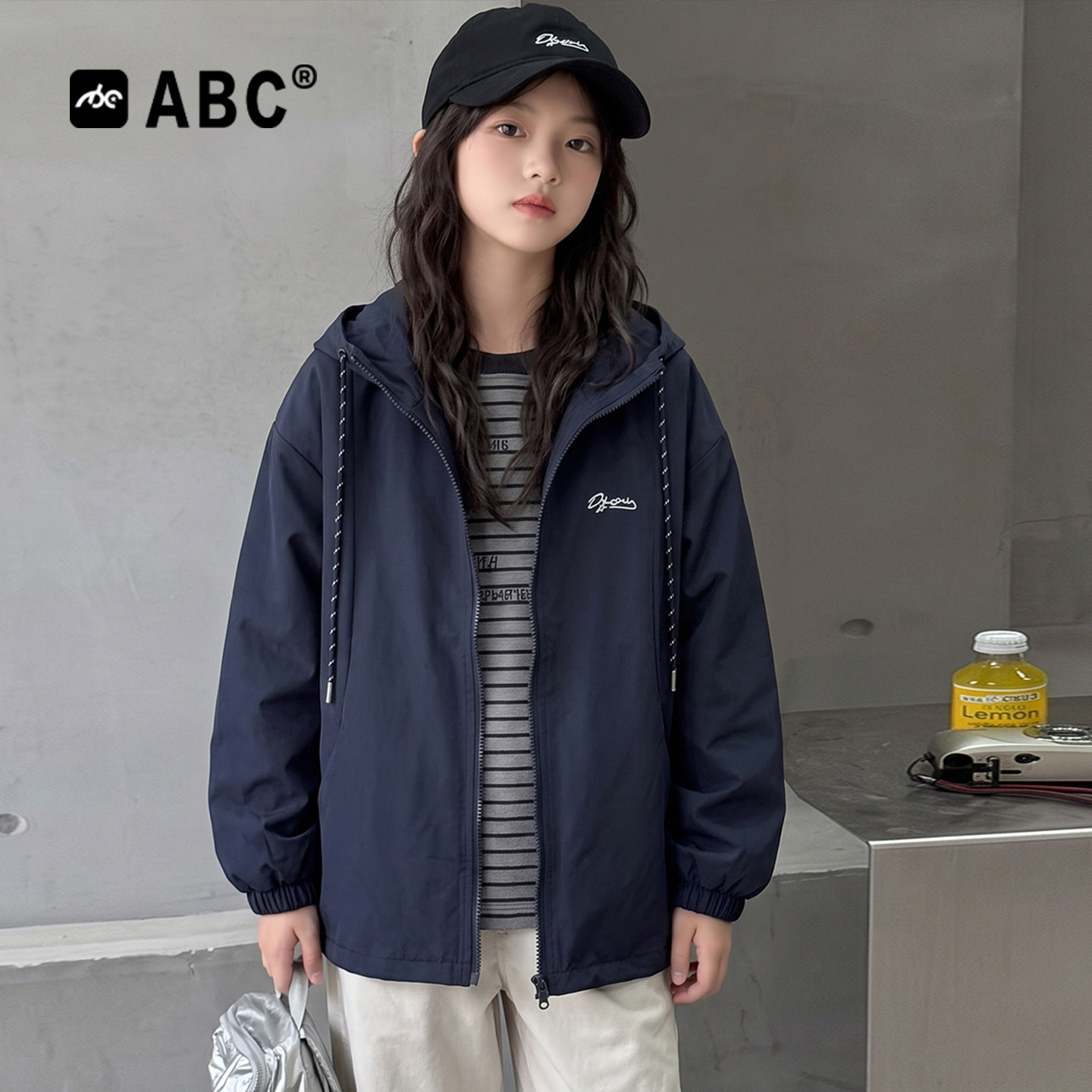 ABC女童外套2026新款秋季儿童冲锋衣青少年女孩韩系上衣大童女装