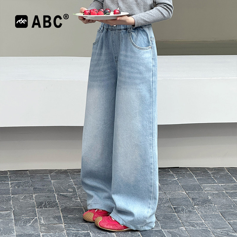 ABC女童春秋新款直筒牛仔裤