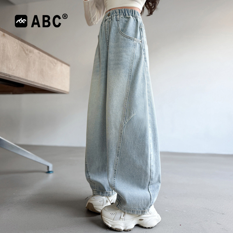 ABC女童春秋裤子中大童弯刀裤