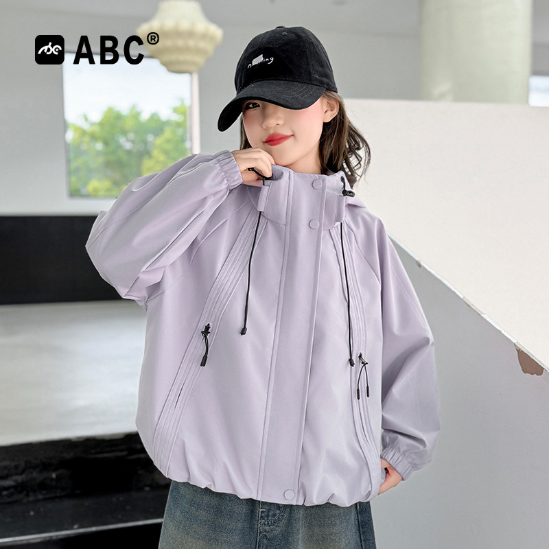 ABC女童连帽工装外套2026新款