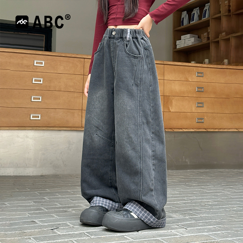 ABC6-12岁女童春秋牛仔裤2025新