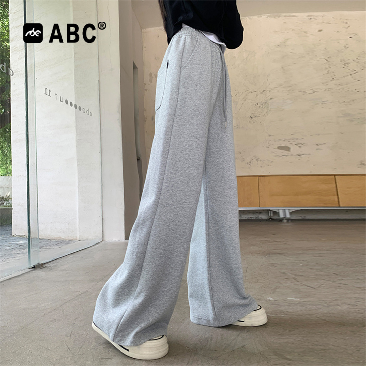 ABC女童微喇运动裤卫裤春秋2026秋装新款儿童大童初中生女孩长裤