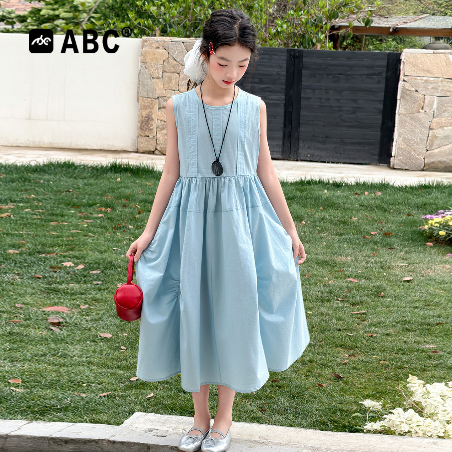 ABC女童夏季无袖洋气公主裙