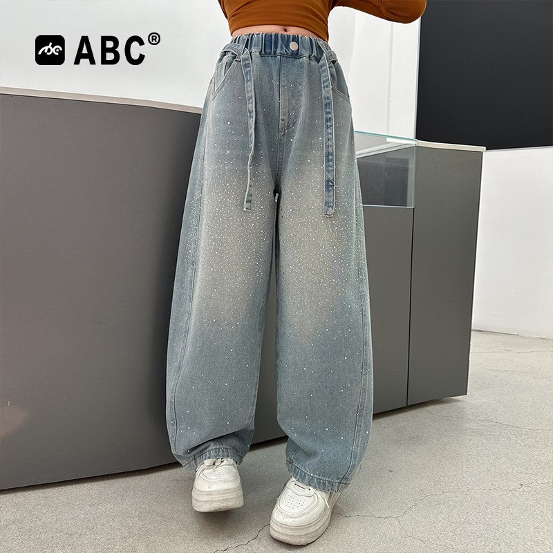 ABC女童春秋牛仔裤2026新款