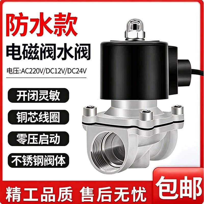 防水款不锈钢电磁阀水阀 220v  24V水下防水款