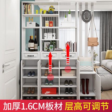 玄关柜鞋柜一体现代简约屏风客厅隔断柜防水入户实木柜衣帽置物架