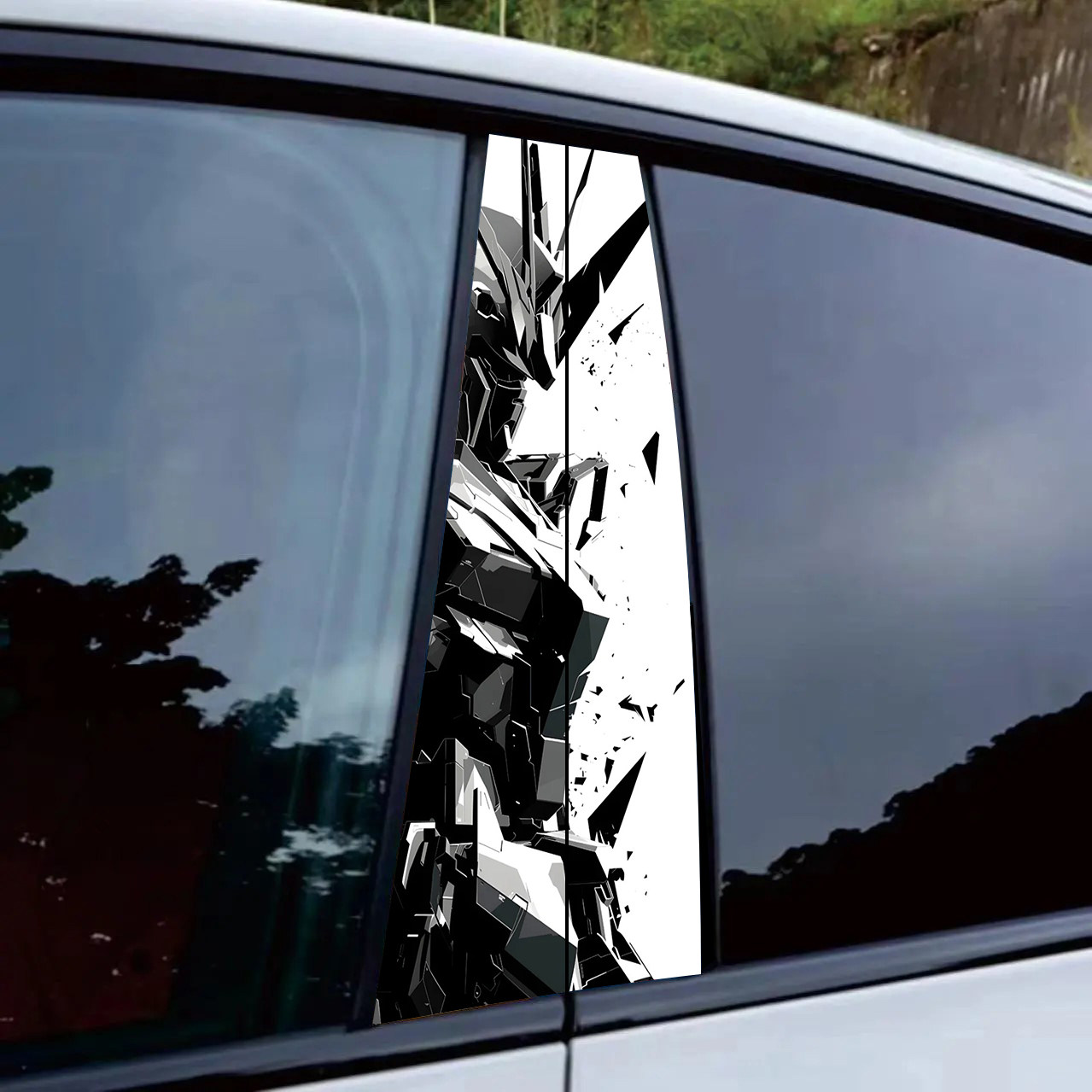 高达机甲汽车中柱贴纸彩绘车窗个性创意贴装饰贴画B柱防划痕遮挡