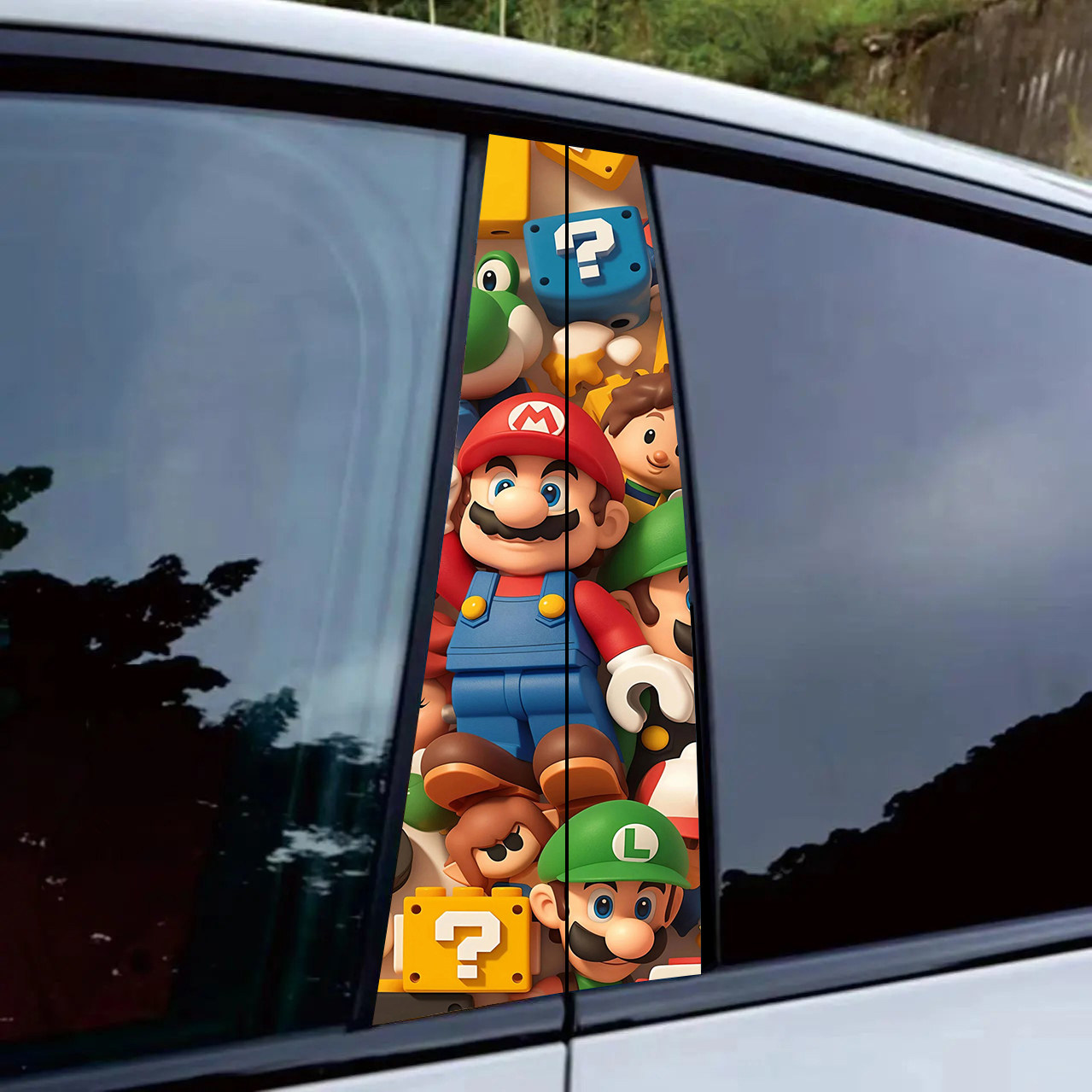 马里奥汽车中柱贴纸彩绘车窗个性