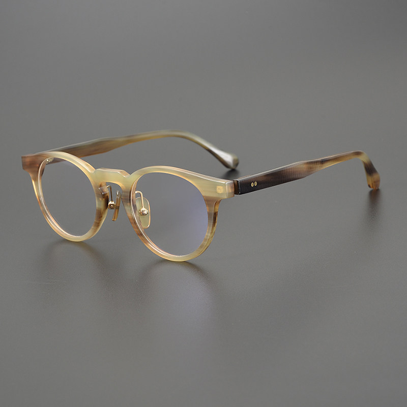 天然牛角眼镜框近视眼镜架高端时尚商务款男女同款手工造配镜