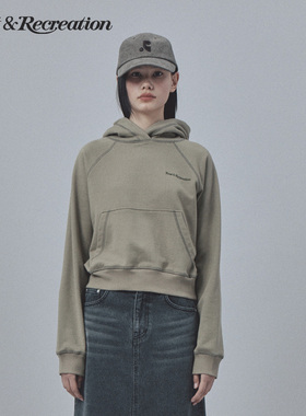 RestandRecreation官方2025秋季款RR宽松插肩袖连帽卫衣男女同款