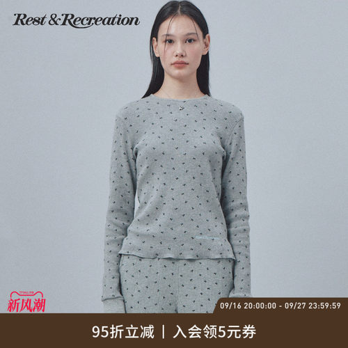 RR波点印花长袖T恤休闲百搭