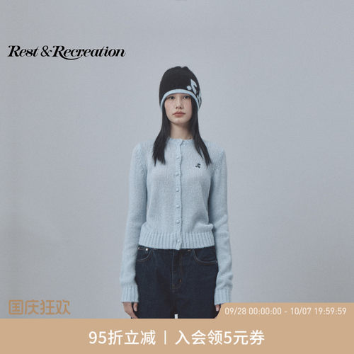 RR刺绣羊毛短款松弛感穿搭针织衫