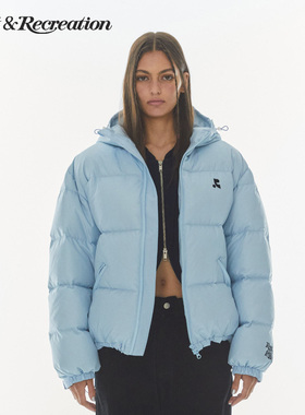 【明星同款】RestandRecreation2025RR连帽logo刺绣羽绒服男女款