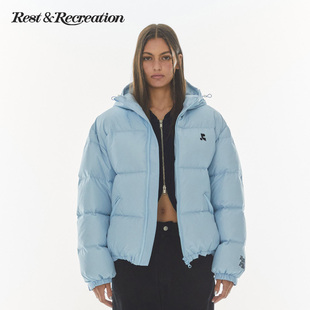 RestandRecreation2025RR连帽logo刺绣羽绒服男女款 明星同款