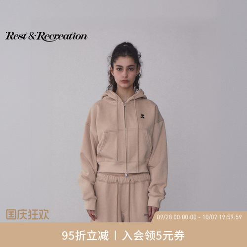 RR印花logo宽松连帽卫衣女款