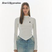T恤女 RRlogo尖角长袖 明星同款 RestandRecreation2025秋冬新款